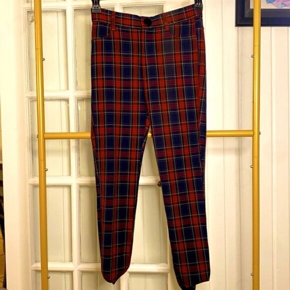ZARA Plaid Skinny Trouser Pants - Picture 2 of 5
